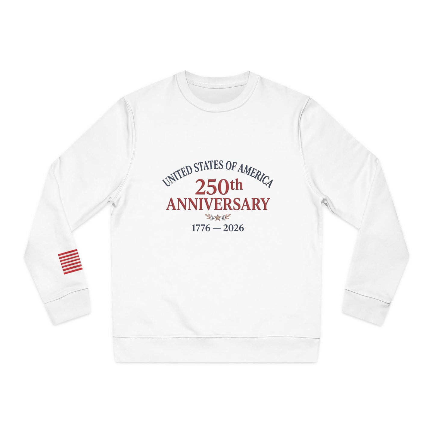 250th Anniversary Organic Sweatshirt with American Flag Sleeve