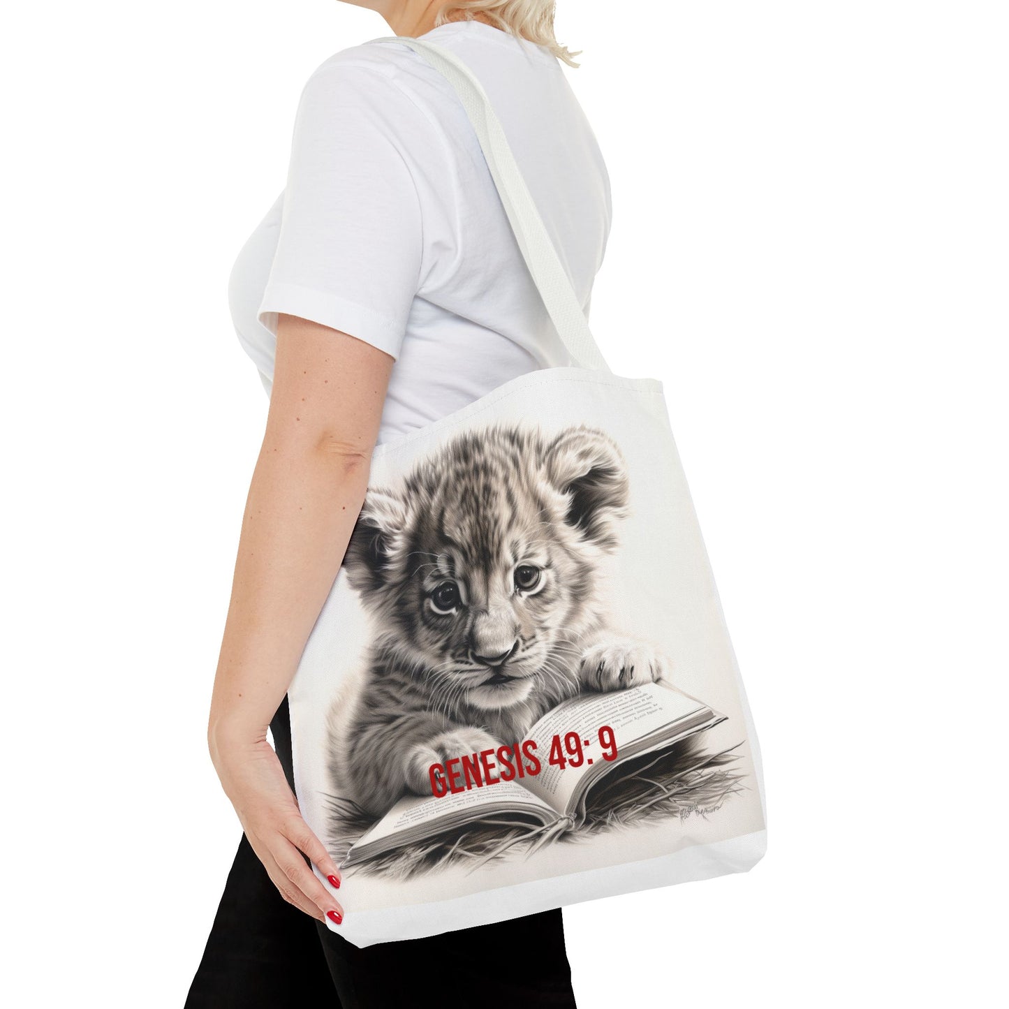 Genesis 49:9 Lion of Judah Tote Bag