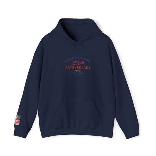 250th Anniversary Premium Hoodie with American Flag Sleeve