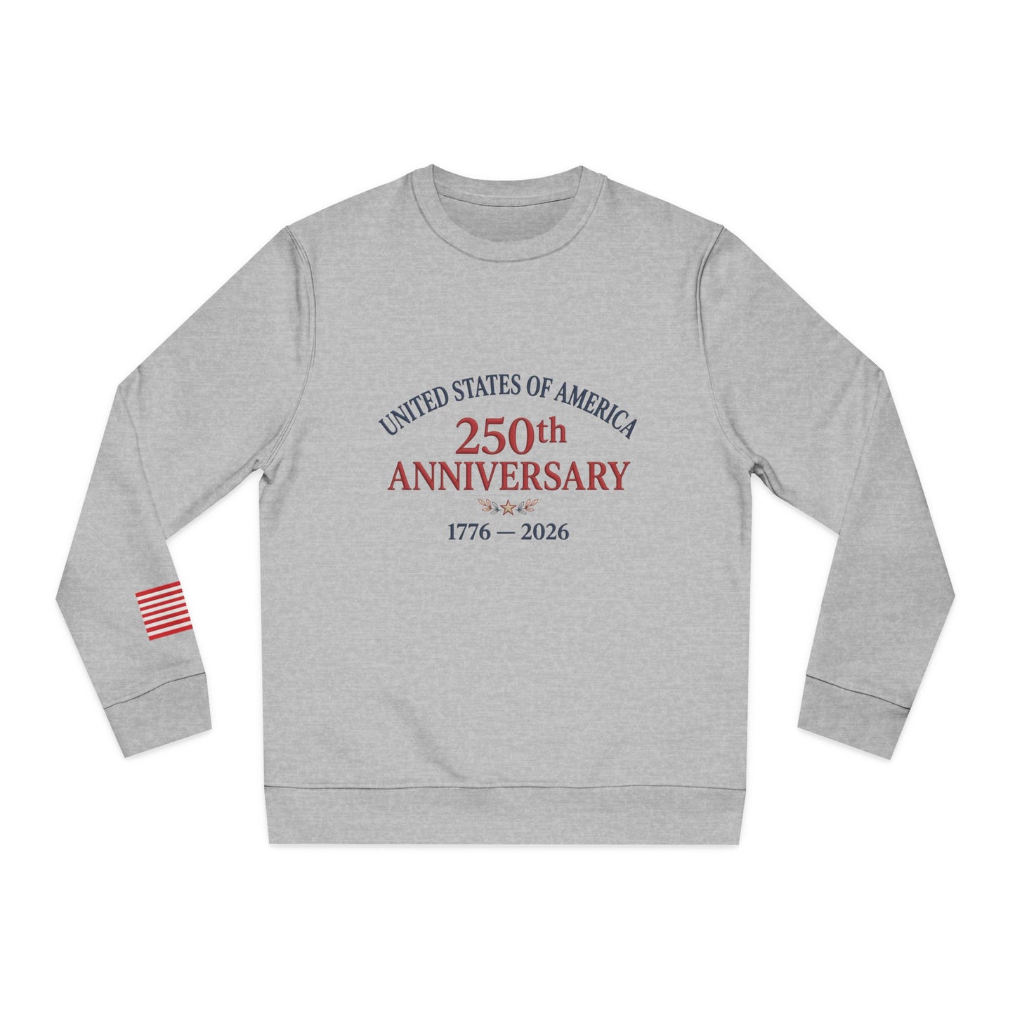 250th Anniversary Organic Sweatshirt with American Flag Sleeve