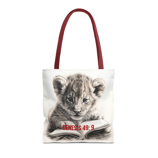 Genesis 49:9 Lion of Judah Tote Bag
