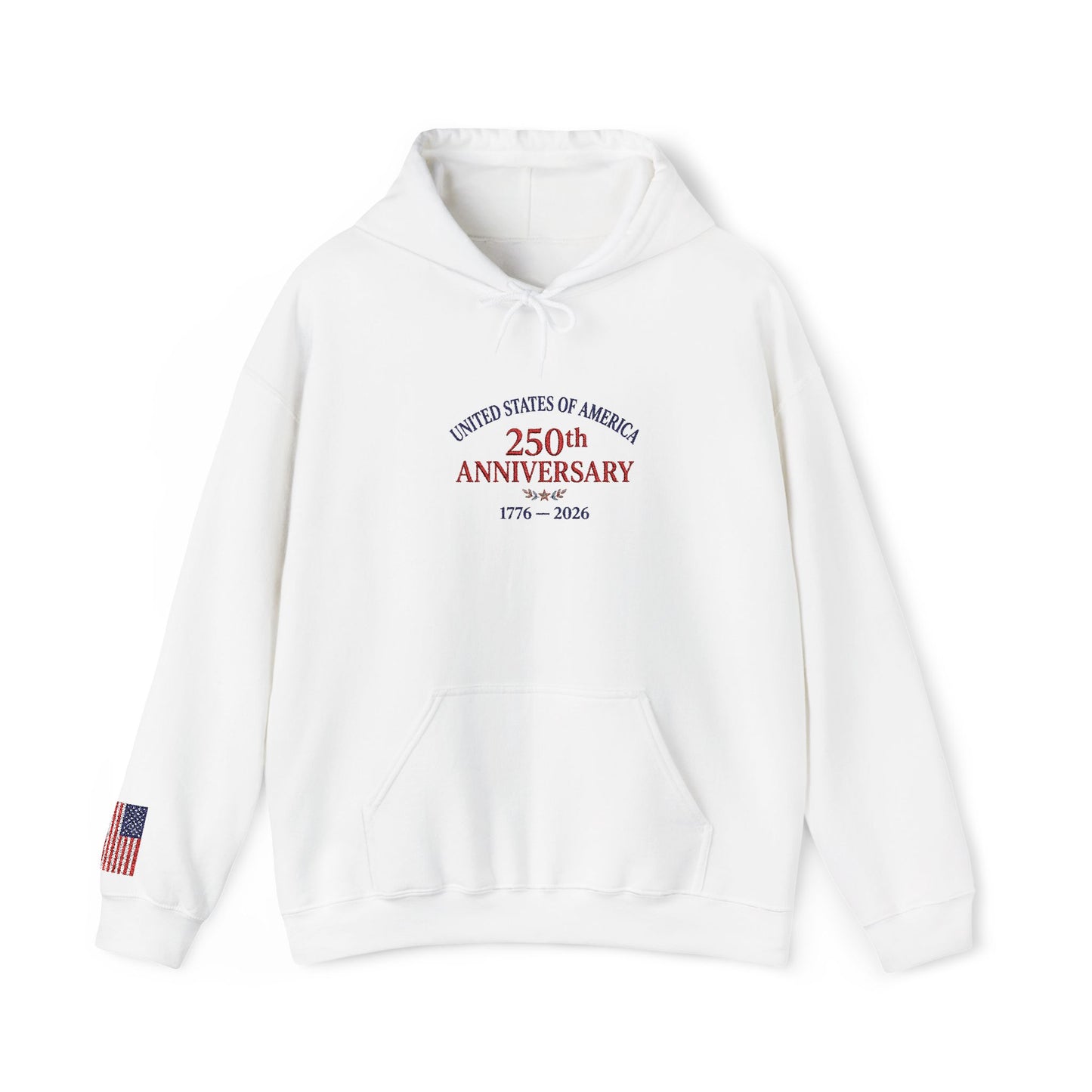 250th Anniversary Premium Hoodie with American Flag Sleeve