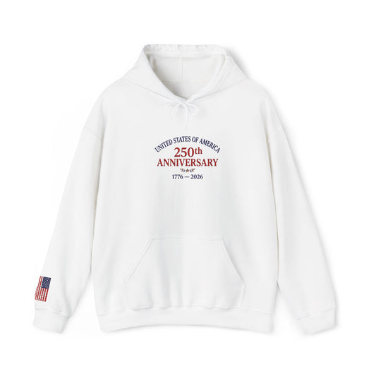 250th Anniversary Premium Hoodie with American Flag Sleeve