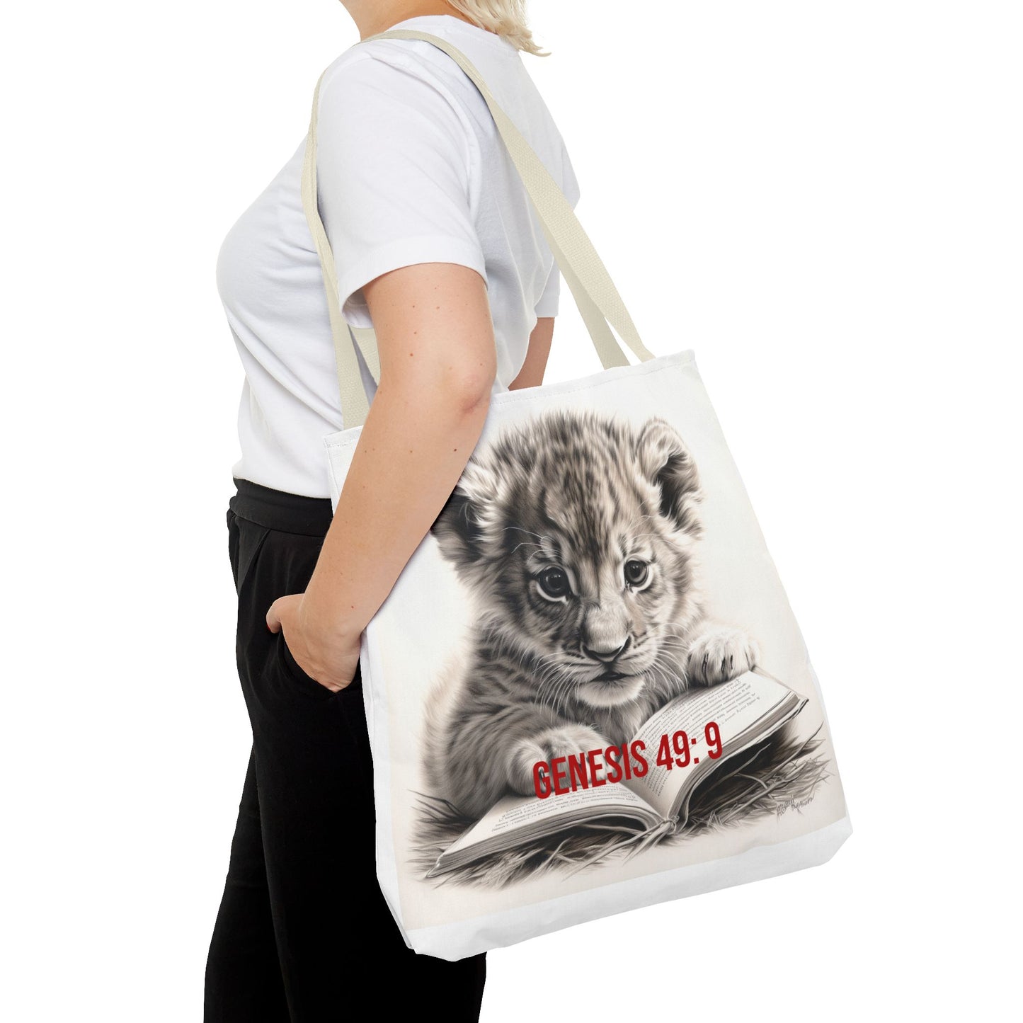 Genesis 49:9 Lion of Judah Tote Bag